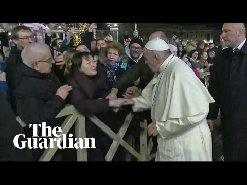 Indignant Pope Francis slaps woman&#039;s hand to free himself at New Year&#039;s Eve gathering